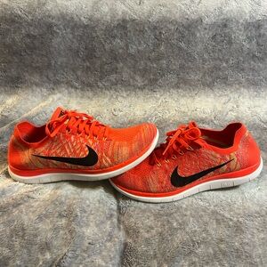 Nike 717075-600 Free 4.0 Flyknit Crimson Lava Size 13 Vnds